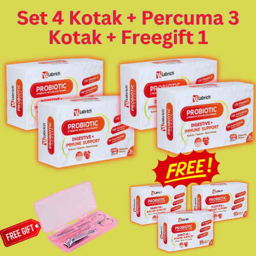 Set Promo 4 Kotak + Percuma 3 Kotak + 1 Freegift